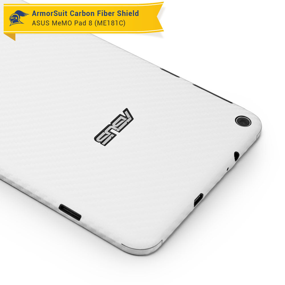 ASUS MeMO Pad 8 ME181C Screen Protector + White Carbon Fiber Film Protector