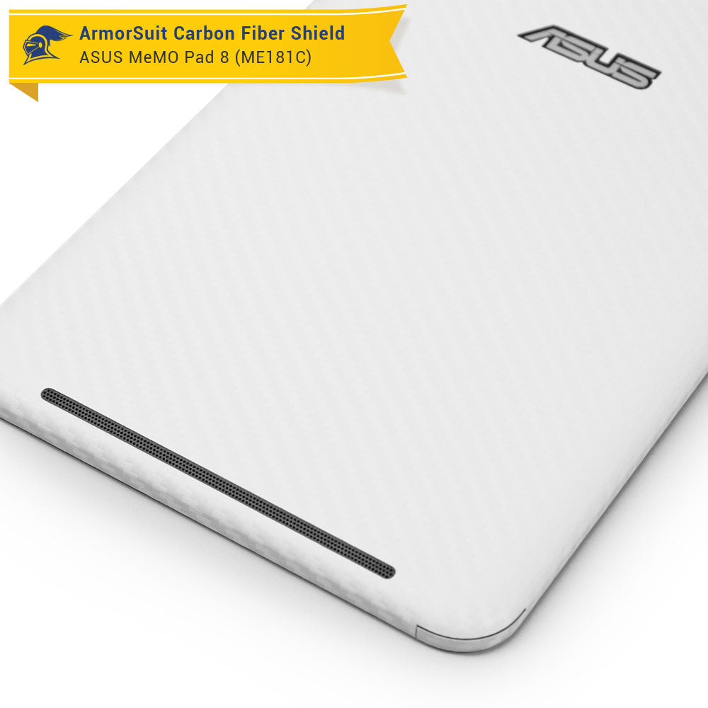 ASUS MeMO Pad 8 ME181C Screen Protector + White Carbon Fiber Film Protector