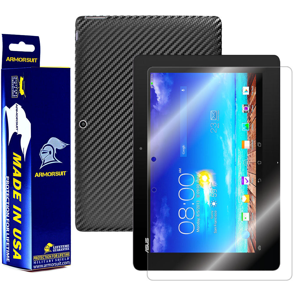 ASUS Transformer Pad TF701T Screen Protector + Black Carbon Fiber Film Protector