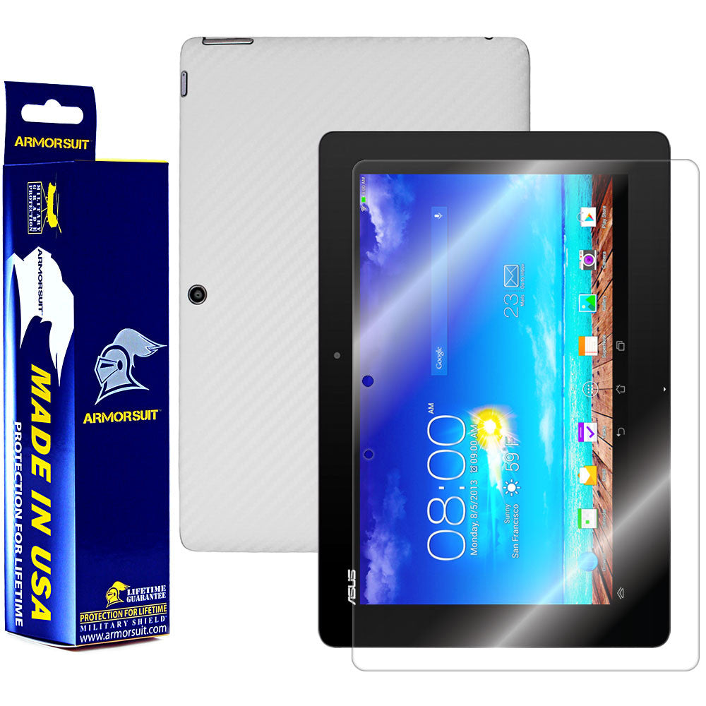 ASUS Transformer Pad TF701T Screen Protector + White Carbon Fiber Film Protector