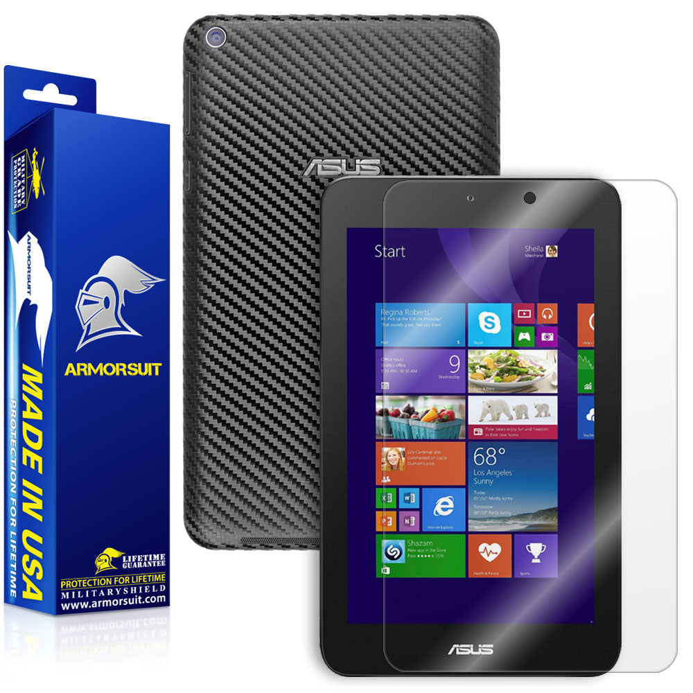 ASUS VivoTab 8 M81C Screen Protector + Black Carbon Fiber Skin