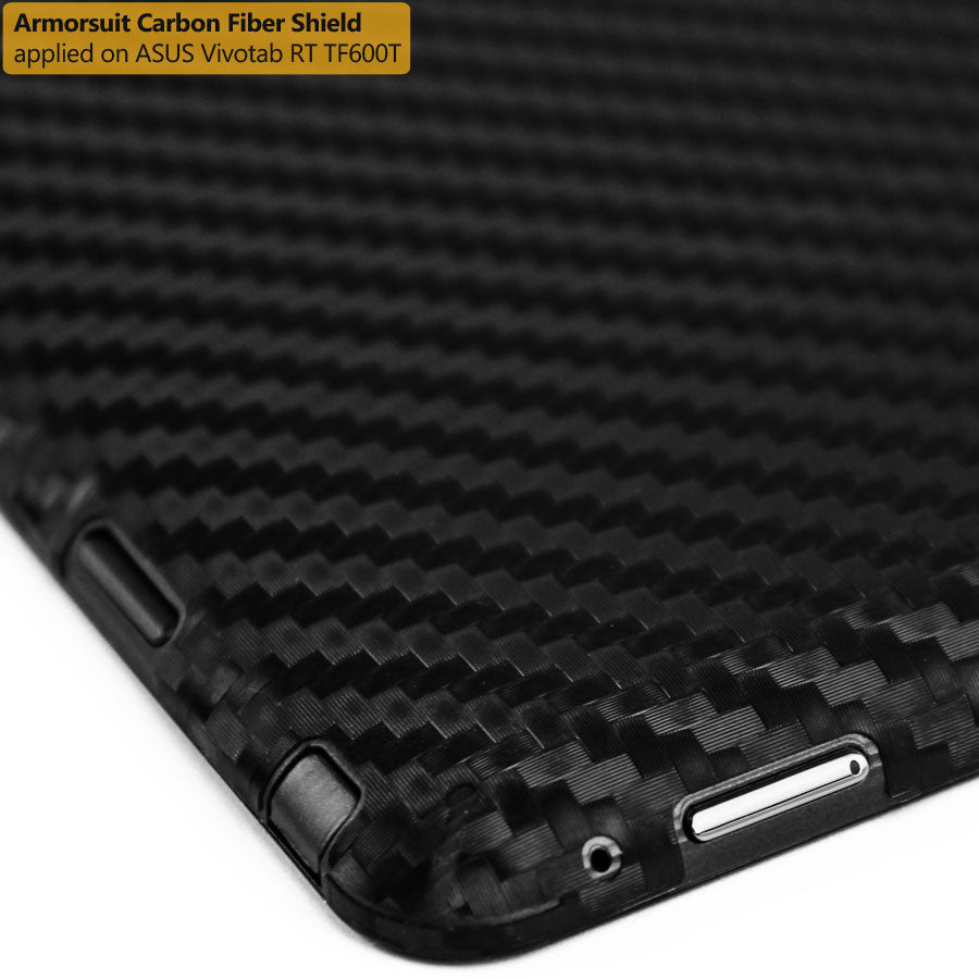 ASUS VivoTab RT TF600T Screen Protector + Black Carbon Fiber Skin