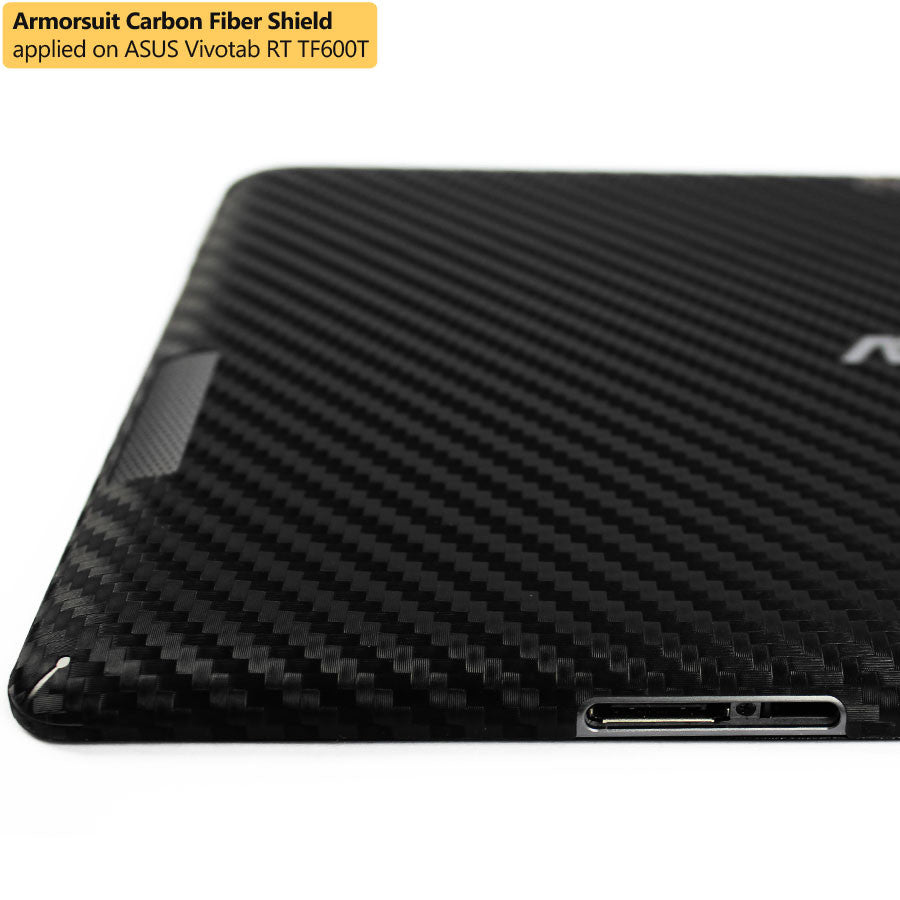 ASUS VivoTab RT TF600T Screen Protector + Black Carbon Fiber Skin