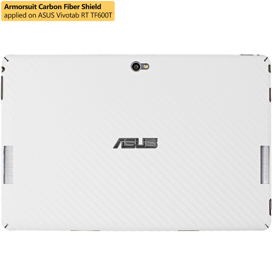ASUS VivoTab RT TF600T Screen Protector + White Carbon Fiber Skin