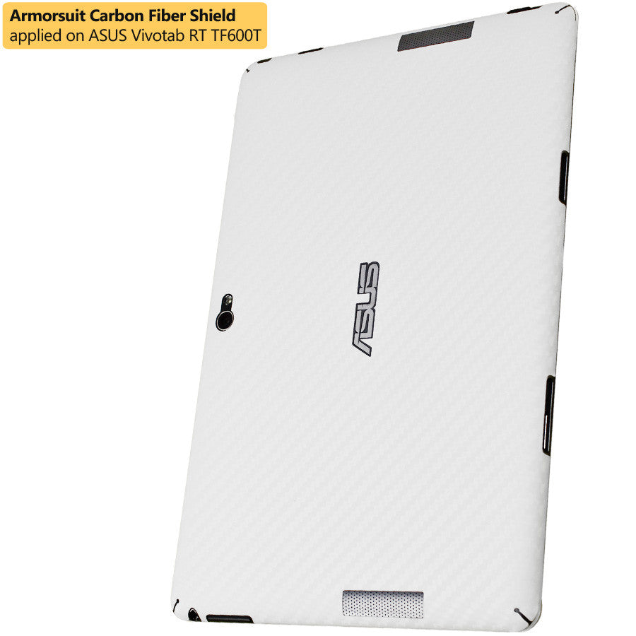 ASUS VivoTab RT TF600T Screen Protector + White Carbon Fiber Skin