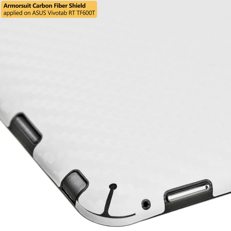 ASUS VivoTab RT TF600T Screen Protector + White Carbon Fiber Skin