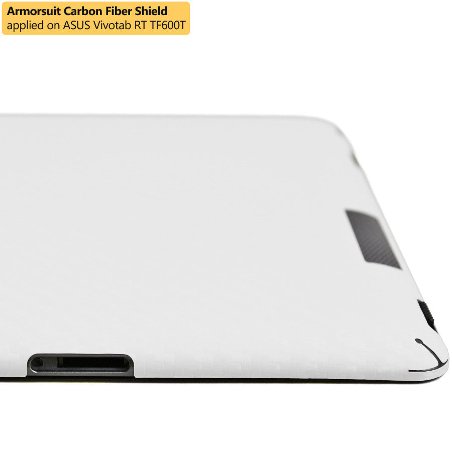 ASUS VivoTab RT TF600T Screen Protector + White Carbon Fiber Skin