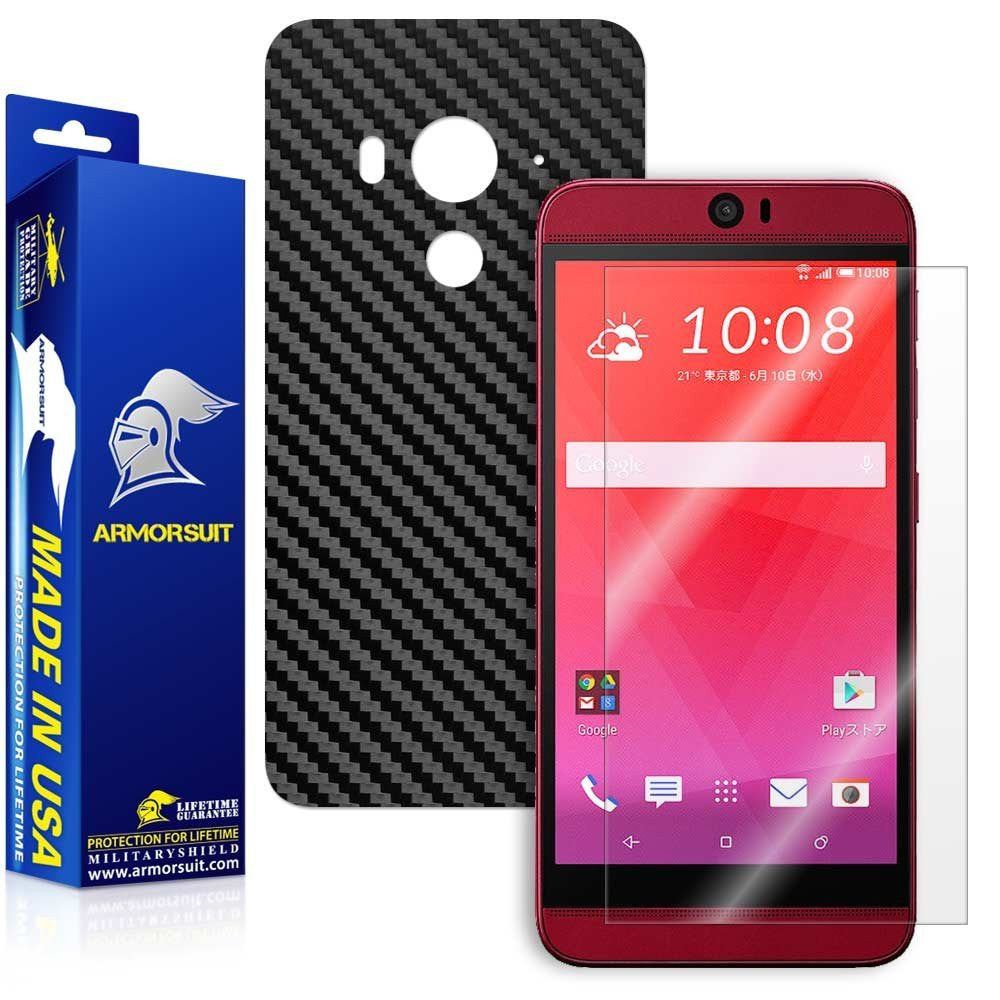 HTC Butterfly 3 Screen Protector + Black Carbon Fiber Film Protector
