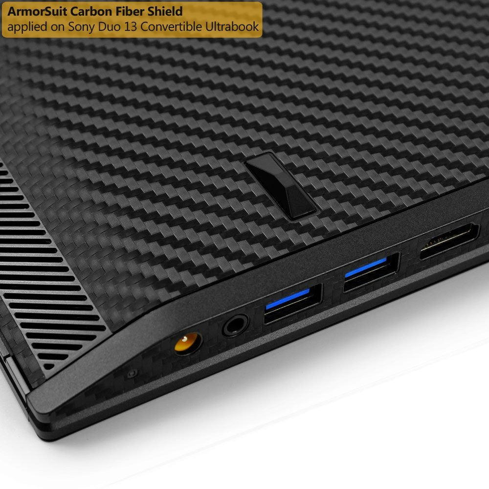 Sony VAIO Duo 13 Convertible Ultrabook Screen Protector + Black Carbon Fiber Film Protector