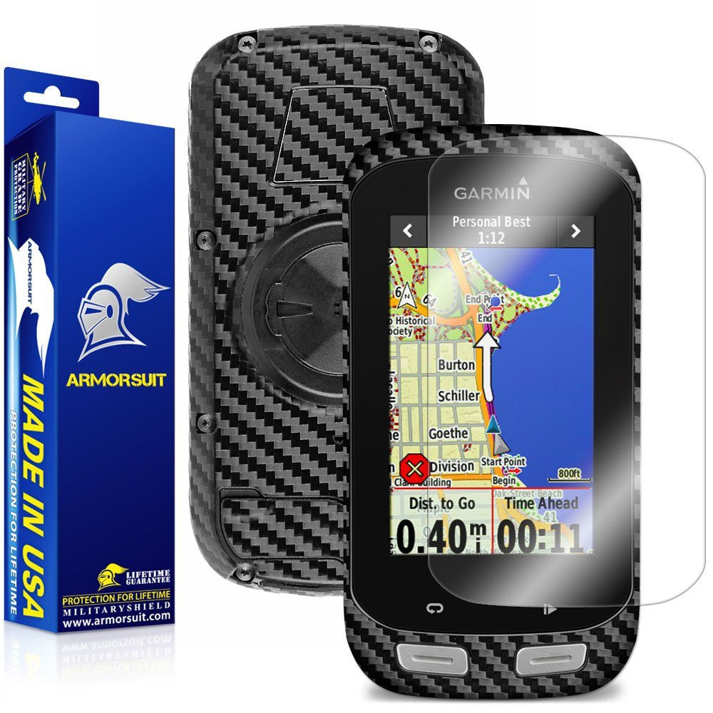 Garmin Edge 1000 Screen Protector + Black Carbon Fiber Skin