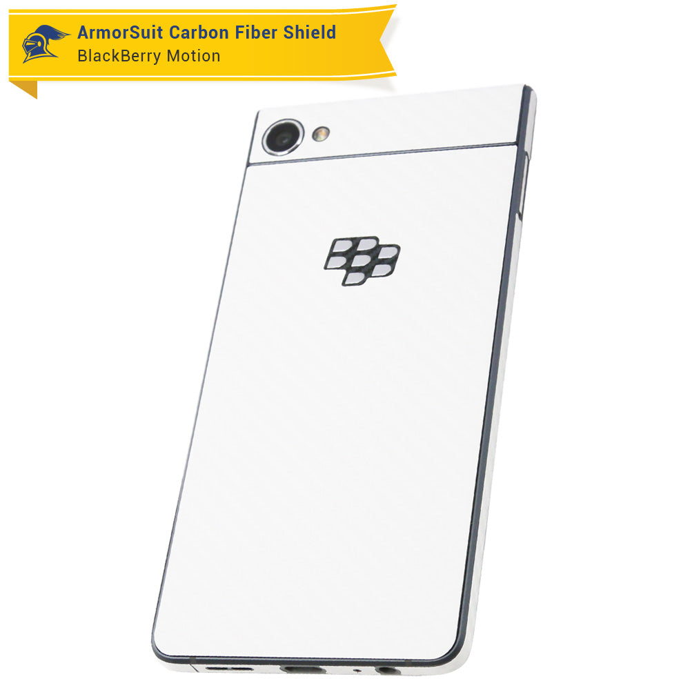 Blackberry Motion Screen Protector + White Carbon Fiber Skin