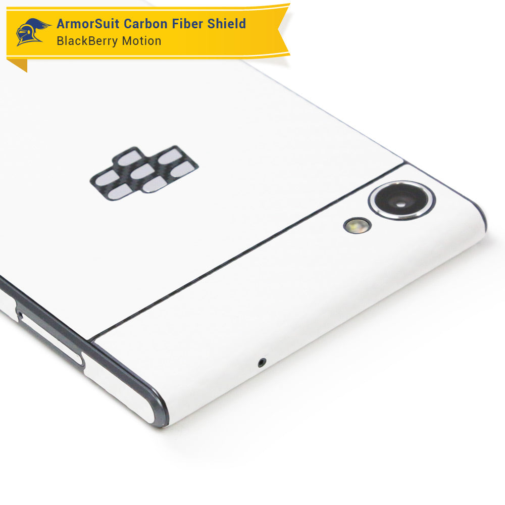 Blackberry Motion Screen Protector + White Carbon Fiber Skin