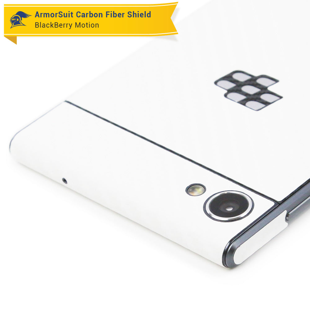Blackberry Motion Screen Protector + White Carbon Fiber Skin