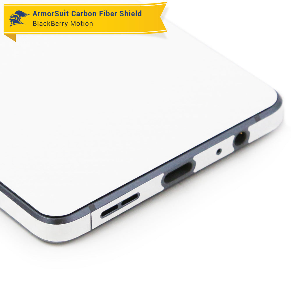 Blackberry Motion Screen Protector + White Carbon Fiber Skin