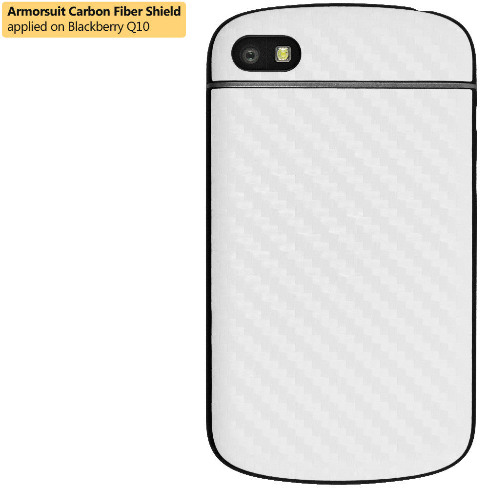 BlackBerry Q10 Screen Protector + White Carbon Fiber Film Protector