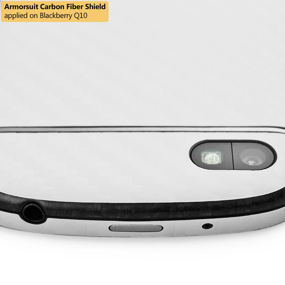 BlackBerry Q10 Screen Protector + White Carbon Fiber Film Protector