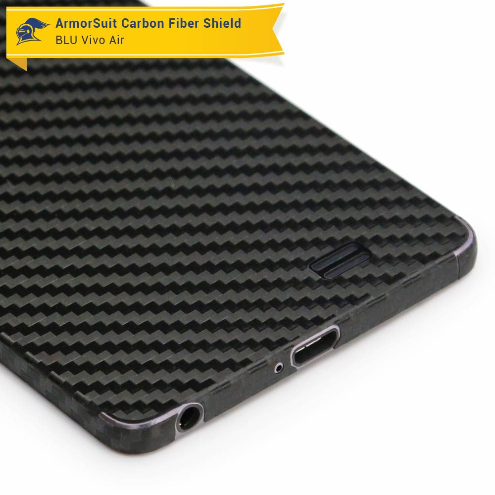 BLU Vivo Air Screen Protector + Black Carbon Fiber Skin