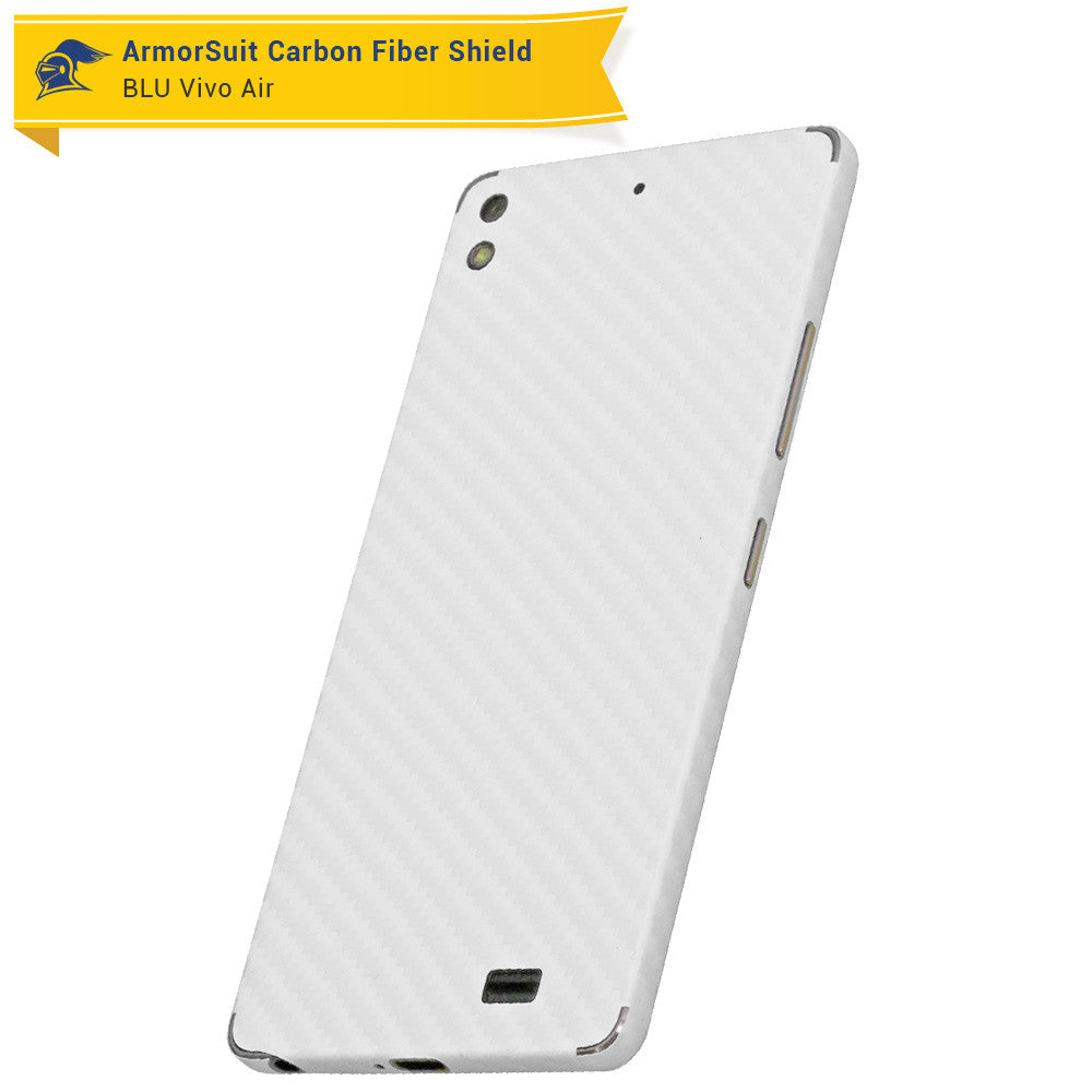 BLU Vivo Air Screen Protector + White Carbon Fiber Skin
