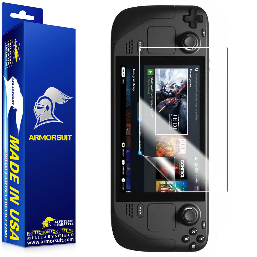ArmorSuit MilitaryShield Screen Protector + Full Wrap Skin for Steam Deck 7in" (64gb, 256gb Only)