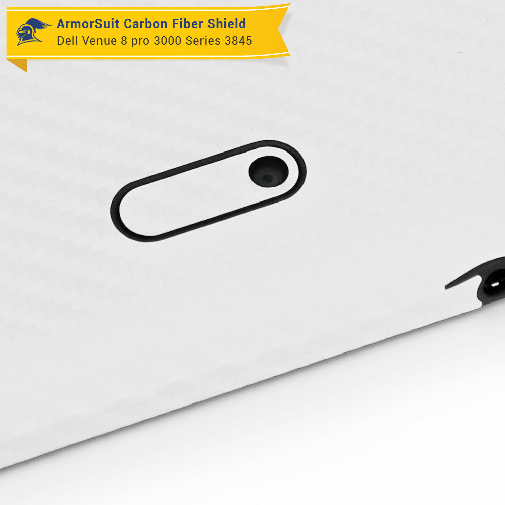 Dell New Venue 8 Pro 3000 3845 Screen Protector  + White Carbon Fiber Skin