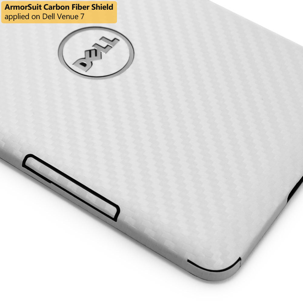 Dell Venue 7 Screen Protector + White Carbon Fiber Film Protector