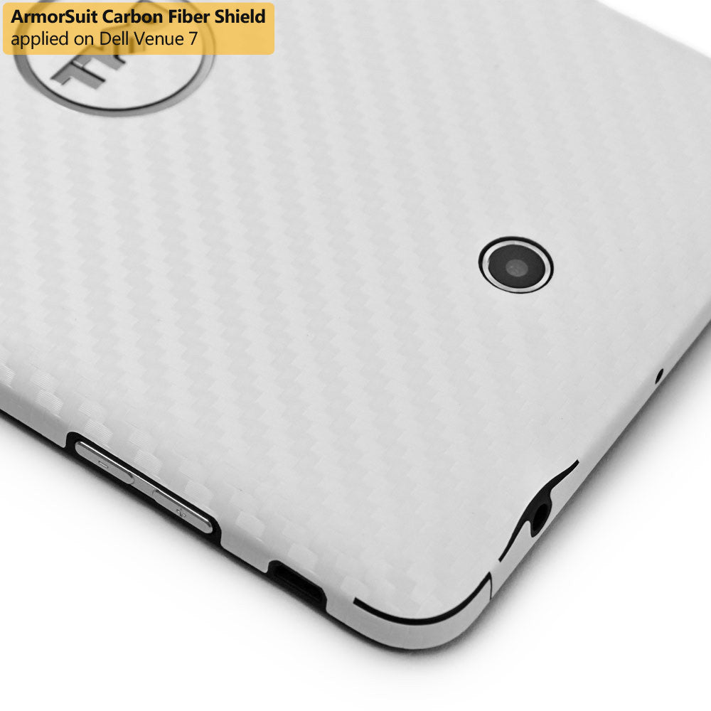 Dell Venue 7 Screen Protector + White Carbon Fiber Film Protector