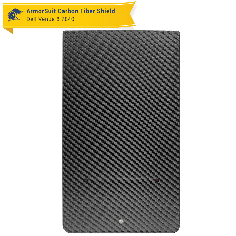 Dell Venue 8 7840 Screen Protector + Black Carbon Fiber Skin