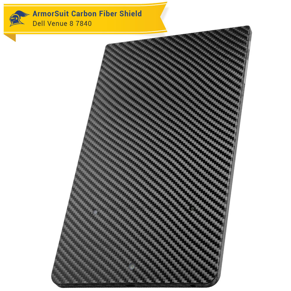 Dell Venue 8 7840 Screen Protector + Black Carbon Fiber Skin