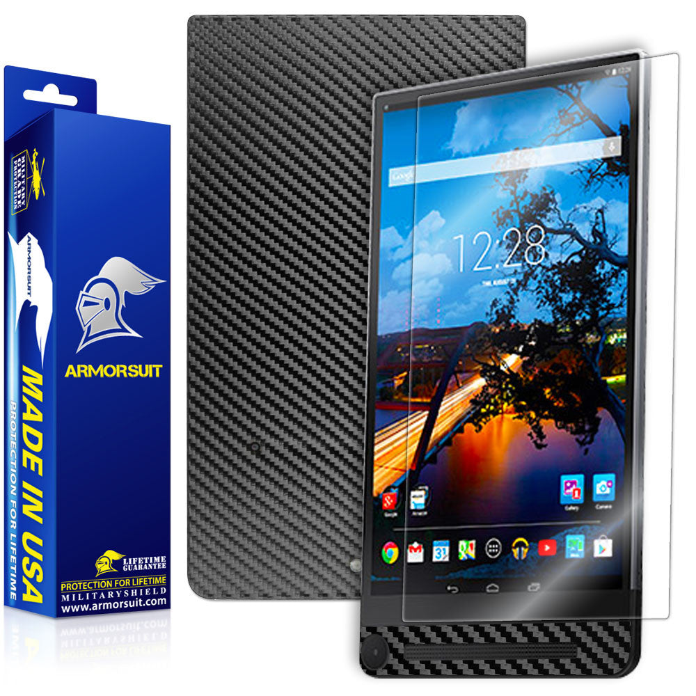 Dell Venue 8 7840 Screen Protector + Black Carbon Fiber Skin