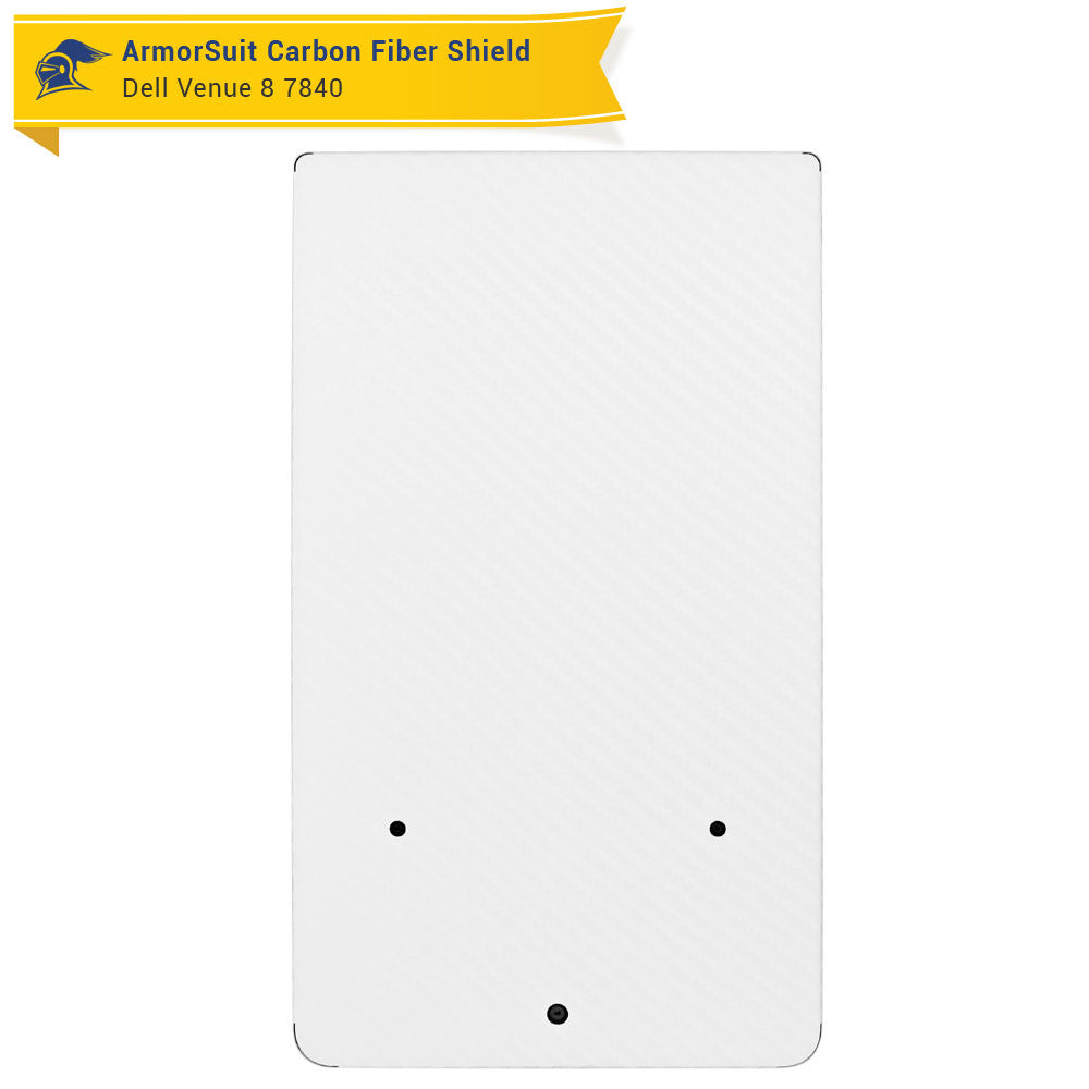 Dell Venue 8 7840 Screen Protector + White Carbon Fiber Skin
