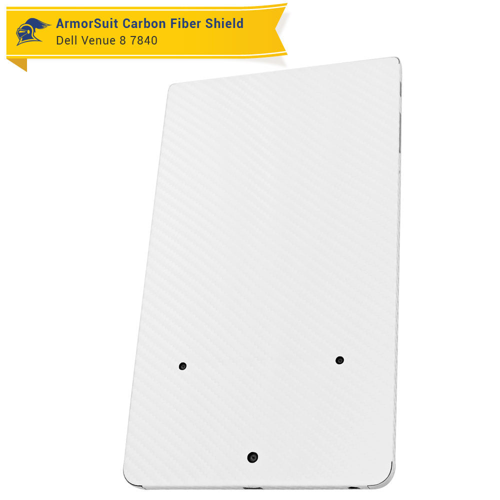 Dell Venue 8 7840 Screen Protector + White Carbon Fiber Skin