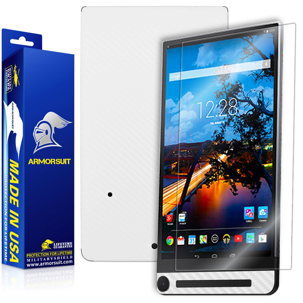 Dell Venue 8 7840 Screen Protector + White Carbon Fiber Skin