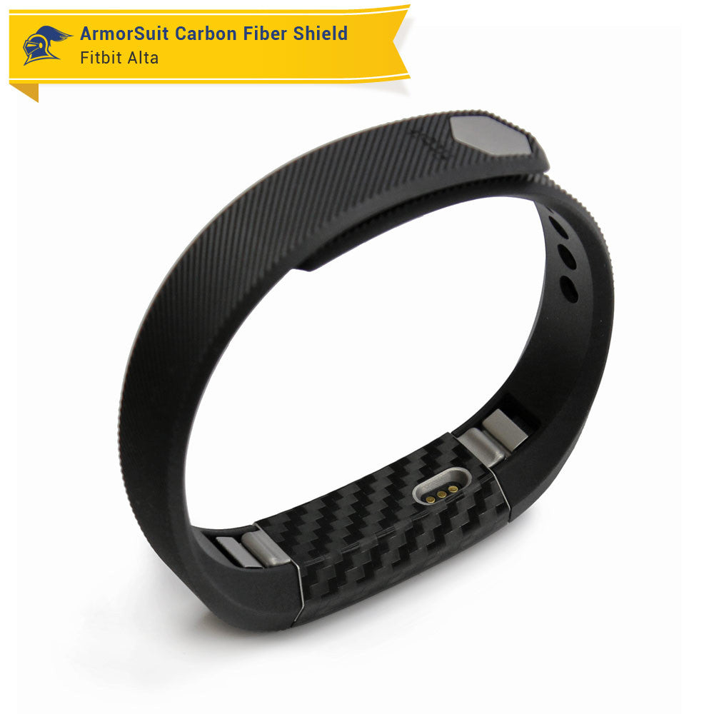 Fitbit Alta Screen Protector + Black Carbon Fiber Skin