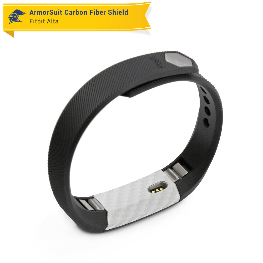 Fitbit Alta Screen Protector + White Carbon Fiber Skin