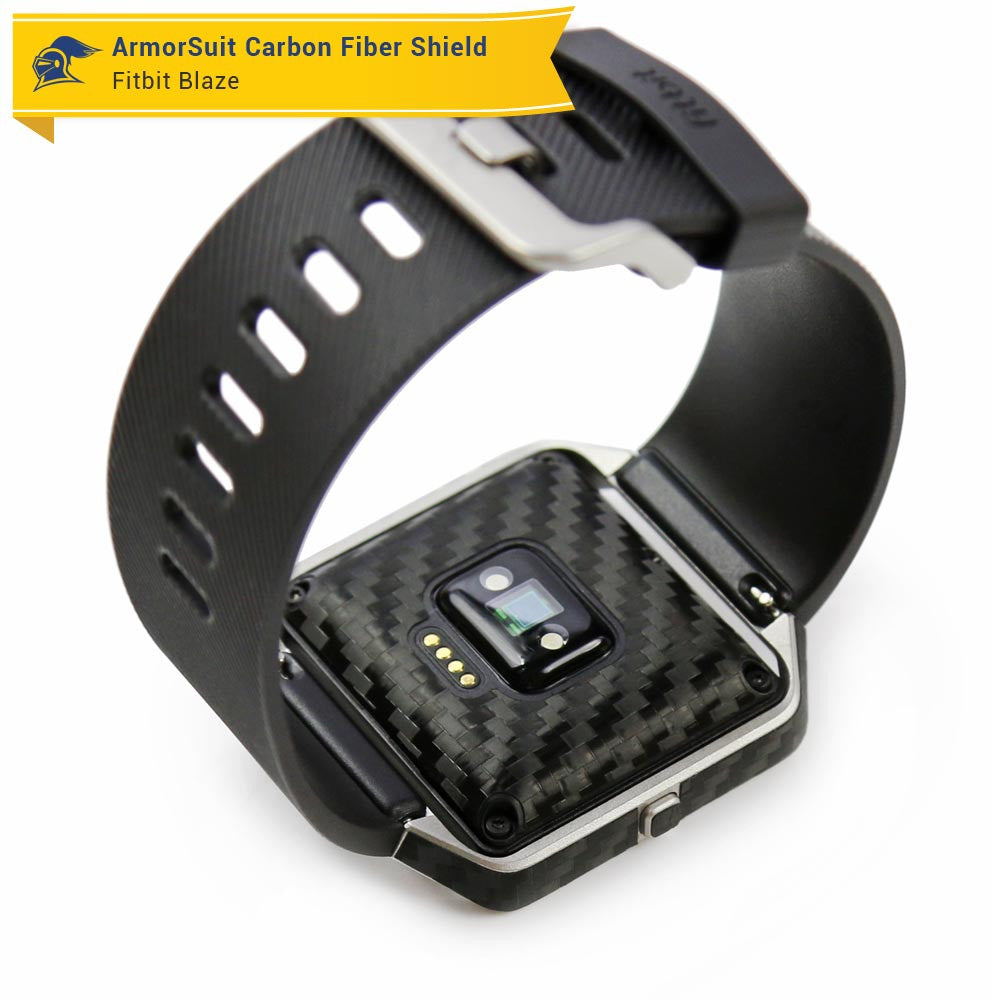 Fitbit Blaze Screen Protector + Black Carbon Fiber Skin