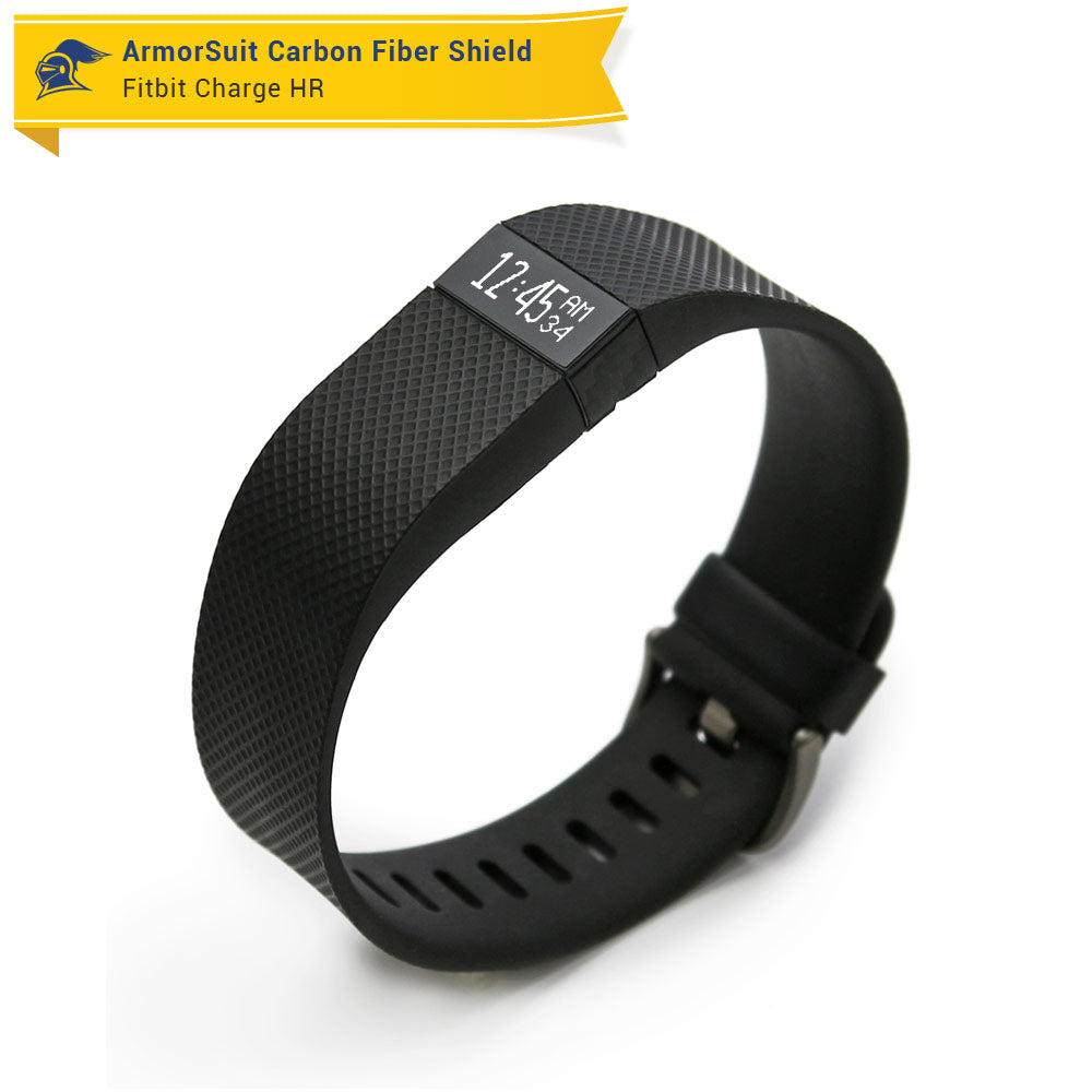 Fitbit Charge HR Screen Protector + Black Carbon Fiber Skin