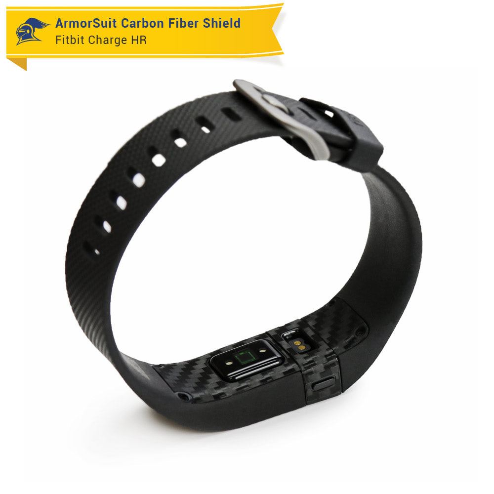 Fitbit Charge HR Screen Protector + Black Carbon Fiber Skin