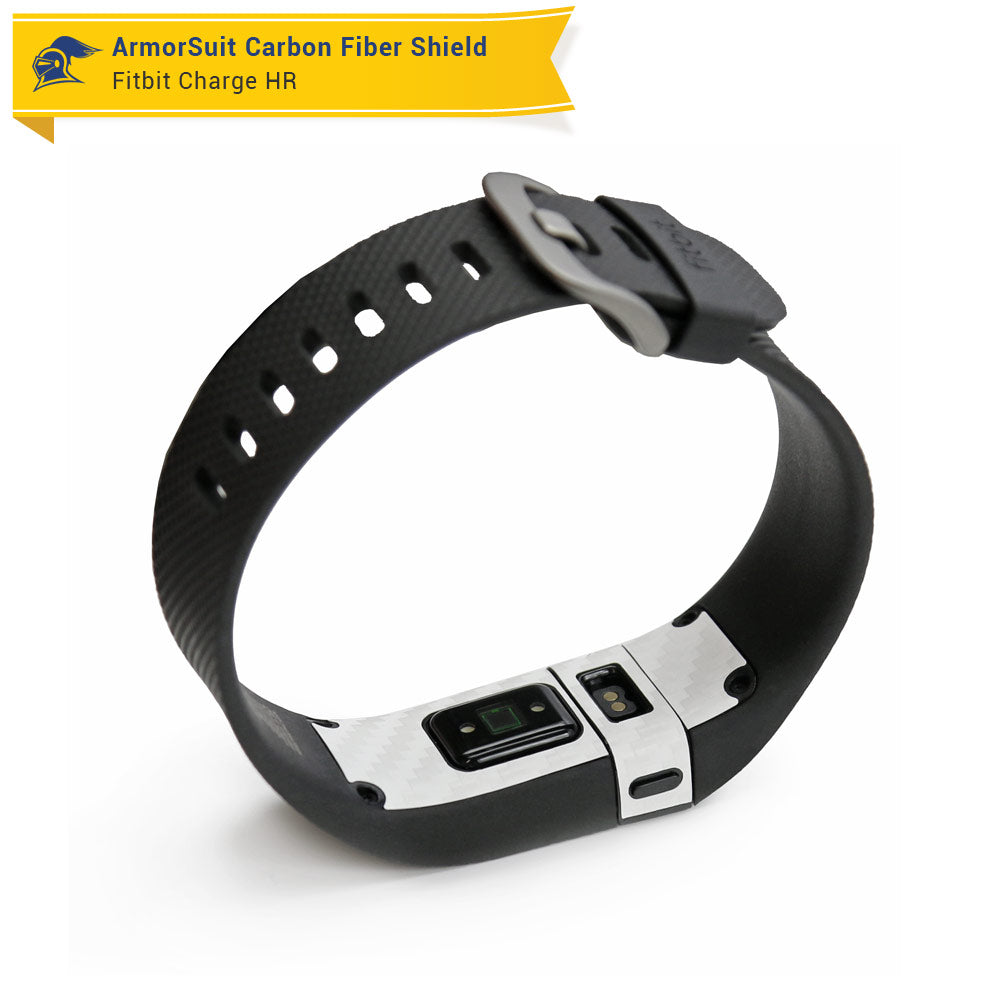 Fitbit Charge HR Screen Protector + White Carbon Fiber Skin