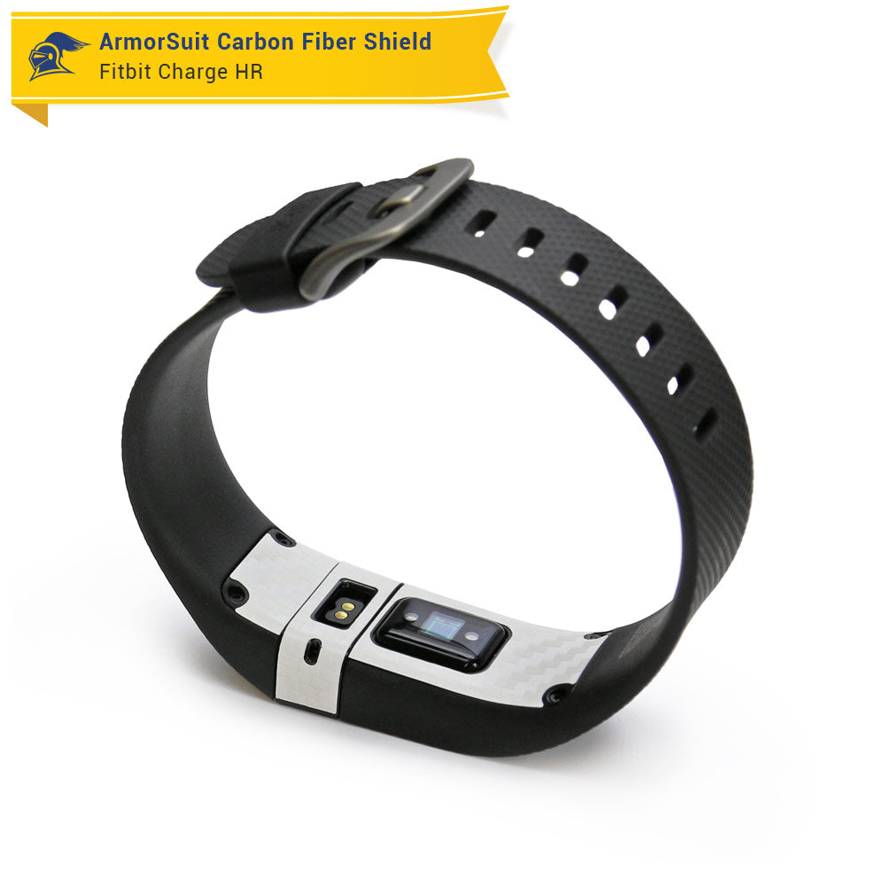 Fitbit Charge HR Screen Protector + White Carbon Fiber Skin