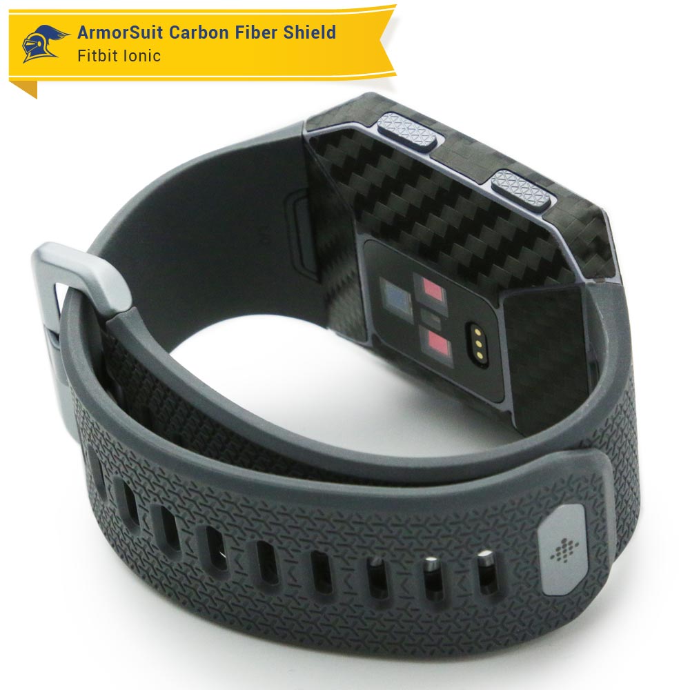 Fitbit Ionic Screen Protector + Black Carbon Fiber Skin