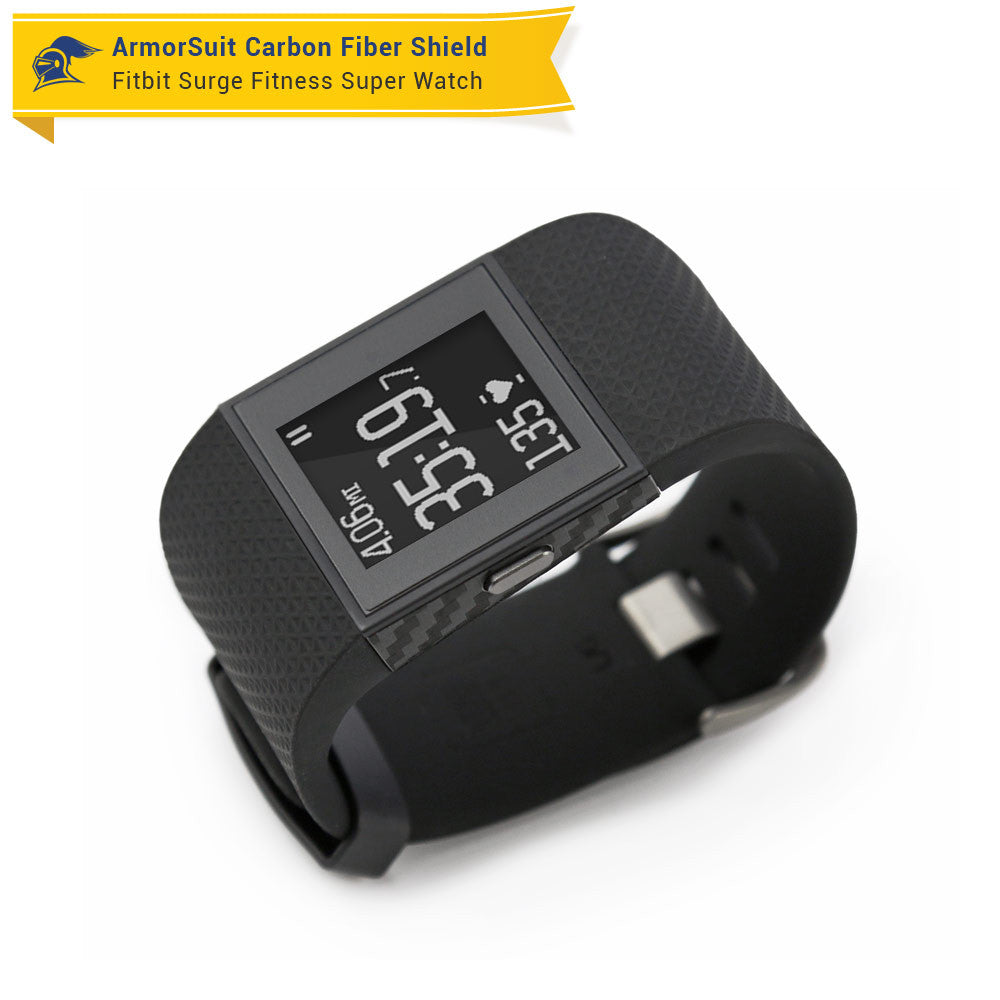 Fitbit Surge Fitness Superwatch Screen Protector Black Carbon Fiber