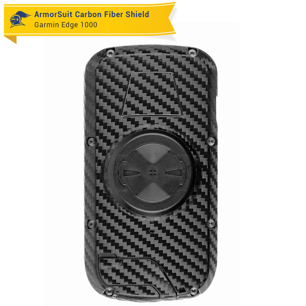 Garmin Edge 1000 Screen Protector + Black Carbon Fiber Skin