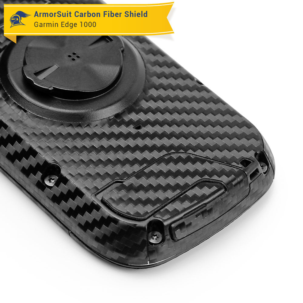 Garmin Edge 1000 Screen Protector + Black Carbon Fiber Skin