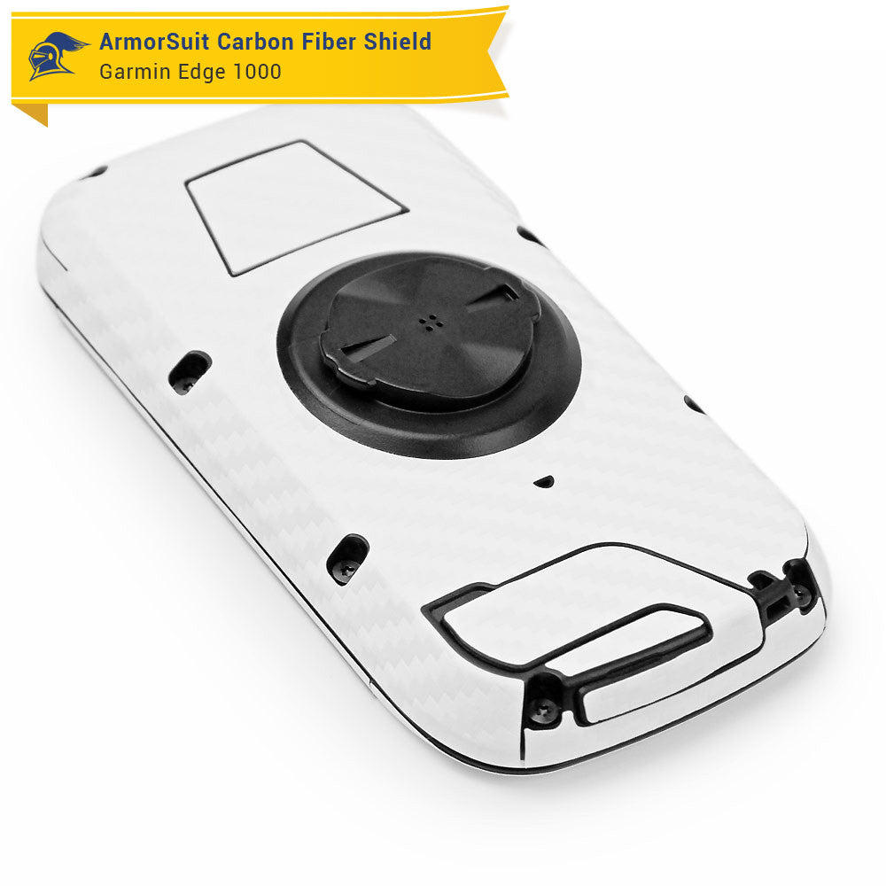 Garmin Edge 1000 Screen Protector + White Carbon Fiber Skin