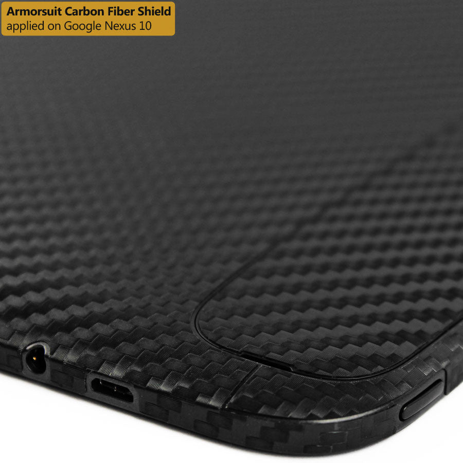 Google Nexus 10 Screen Protector + Black Carbon Fiber Film Protector