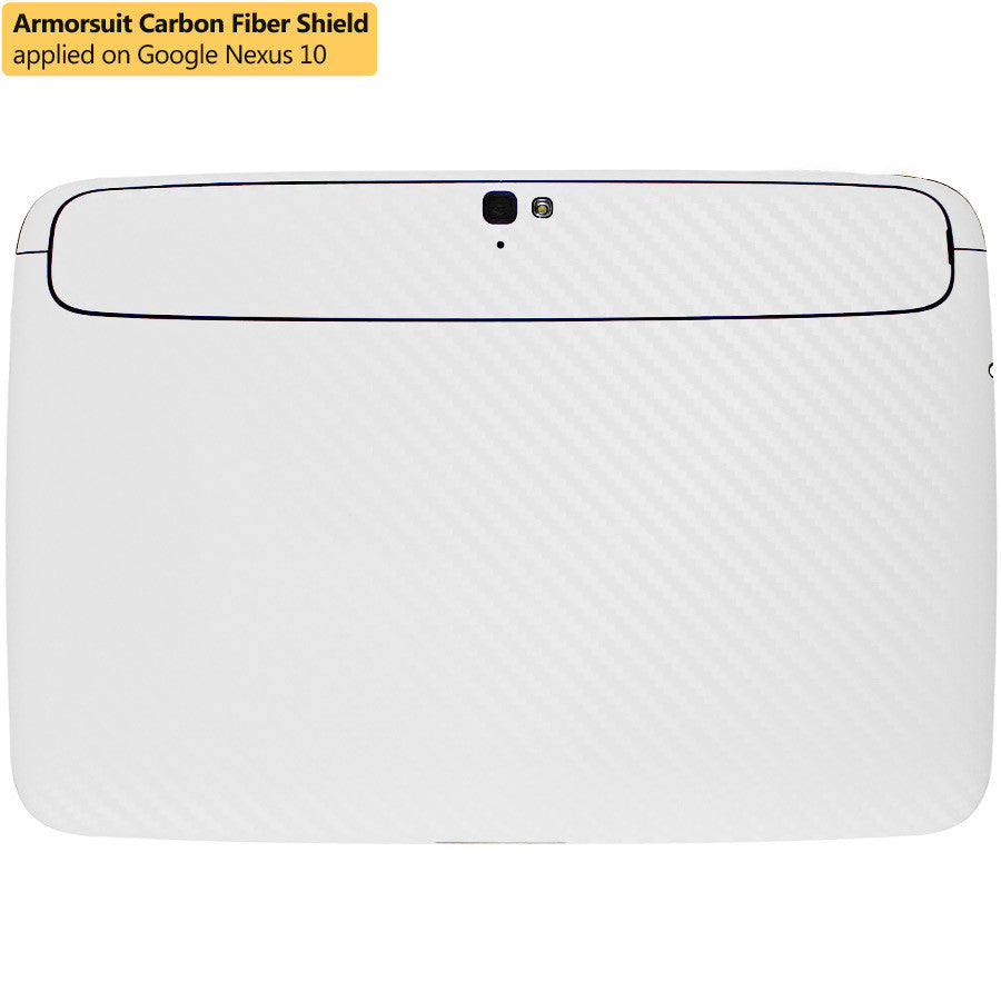Google Nexus 10 Screen Protector + White Carbon Fiber Film Protector