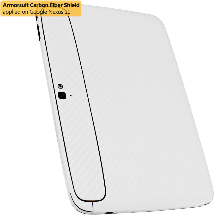 Google Nexus 10 Screen Protector + White Carbon Fiber Film Protector