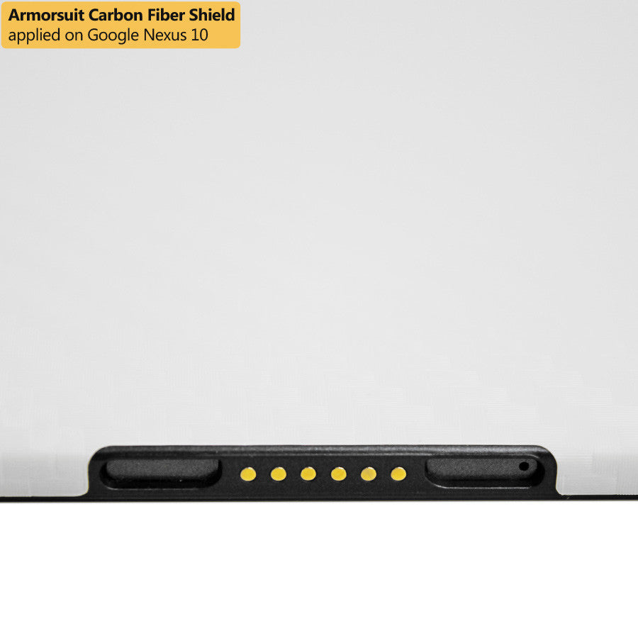 Google Nexus 10 Screen Protector + White Carbon Fiber Film Protector