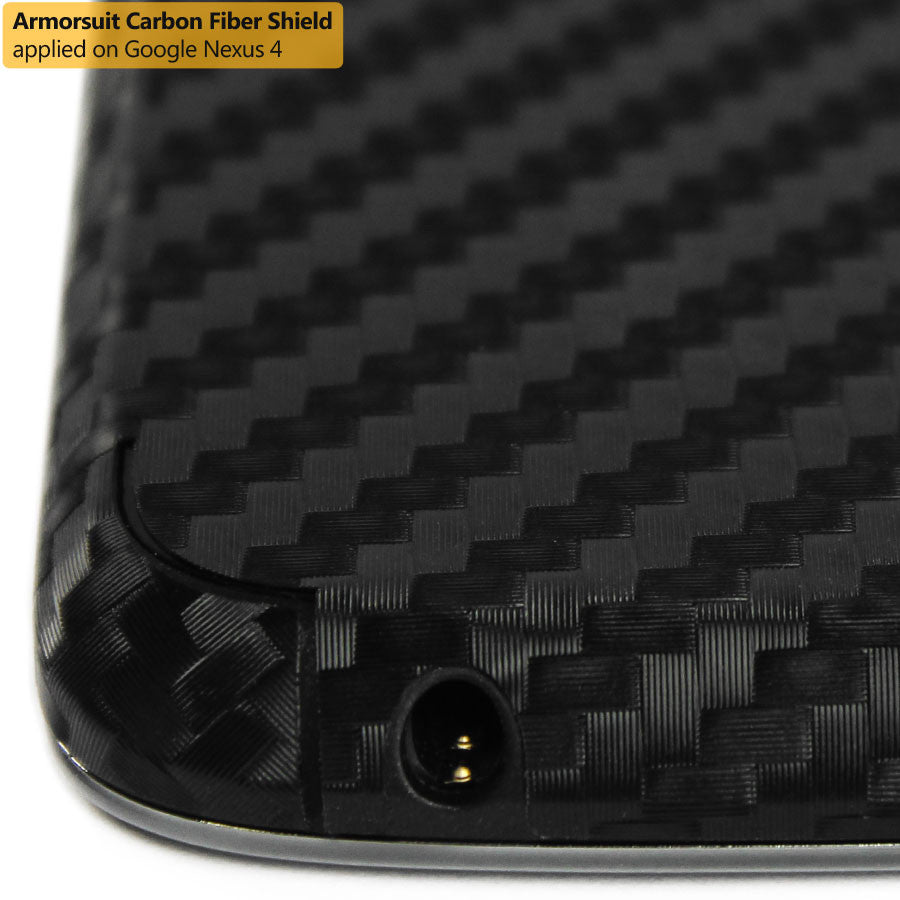 LG Nexus 4 Screen Protector + Black Carbon Fiber Film Protector