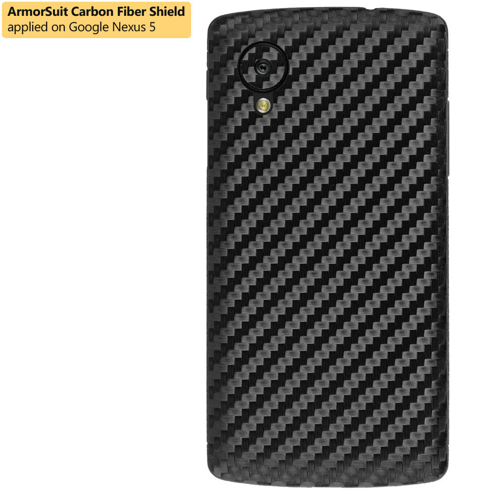 LG Nexus 5 Screen Protector + Black Carbon Fiber Film Protector